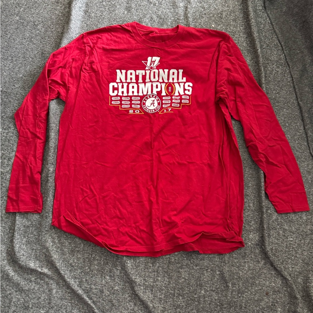 Red Alabama National Champions 2017 Long Sleeve Shirt